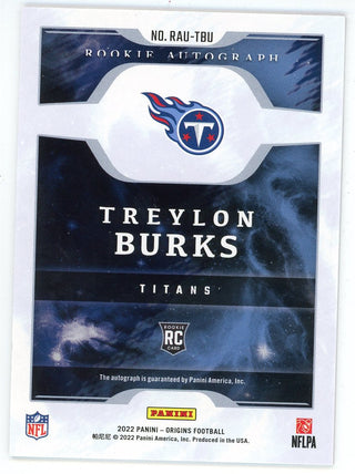 Treylon Burks 2022 Panini Autographed Origins Rookie Card #RAU-TBU