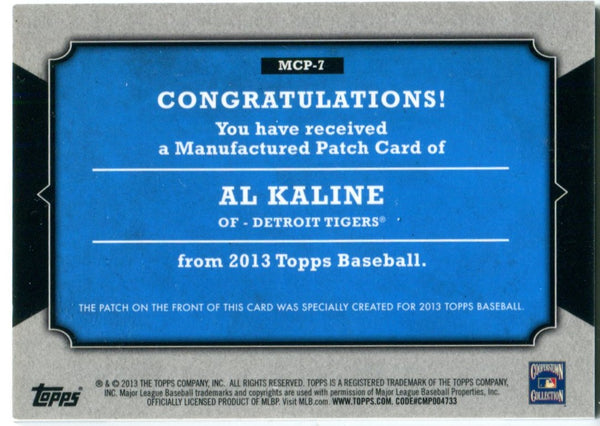 Al Kaline 2013 Topps Manufactured Patch Card #MCP7