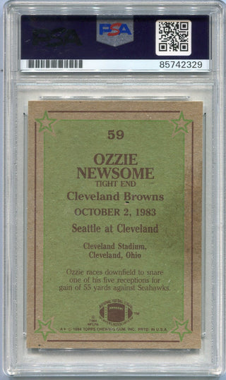Ozzie Newsome 1984 Topps Autographed W/Inscription Card #58 PSA/DNA Certified Graded 10