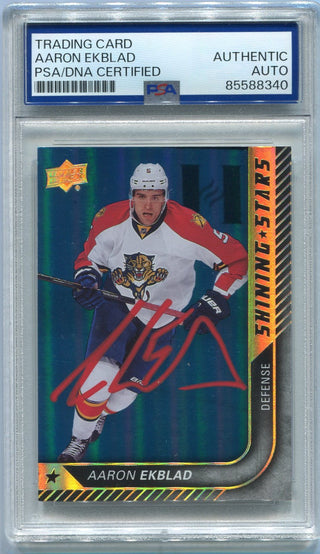 Aaron Ekblad Autographed 2015 - 2016 Upper Deck Shining Stars Blue Parallel Card #SS-1  PSA/DNA Certified