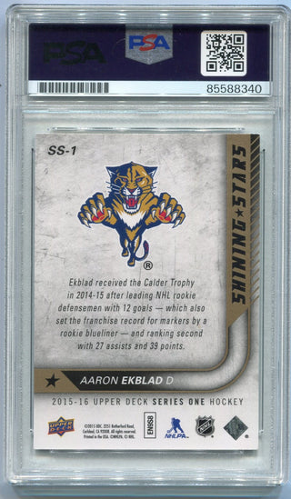 Aaron Ekblad Autographed 2015 - 2016 Upper Deck Shining Stars Blue Parallel Card #SS-1  PSA/DNA Certified