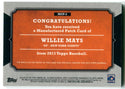 Willie Mays 2013 Topps Manufactured Patch Card #MCP2