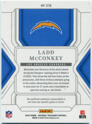 Ladd McConkey 2024 Panini National Treasures 3 Color Patch RC #218 8/99