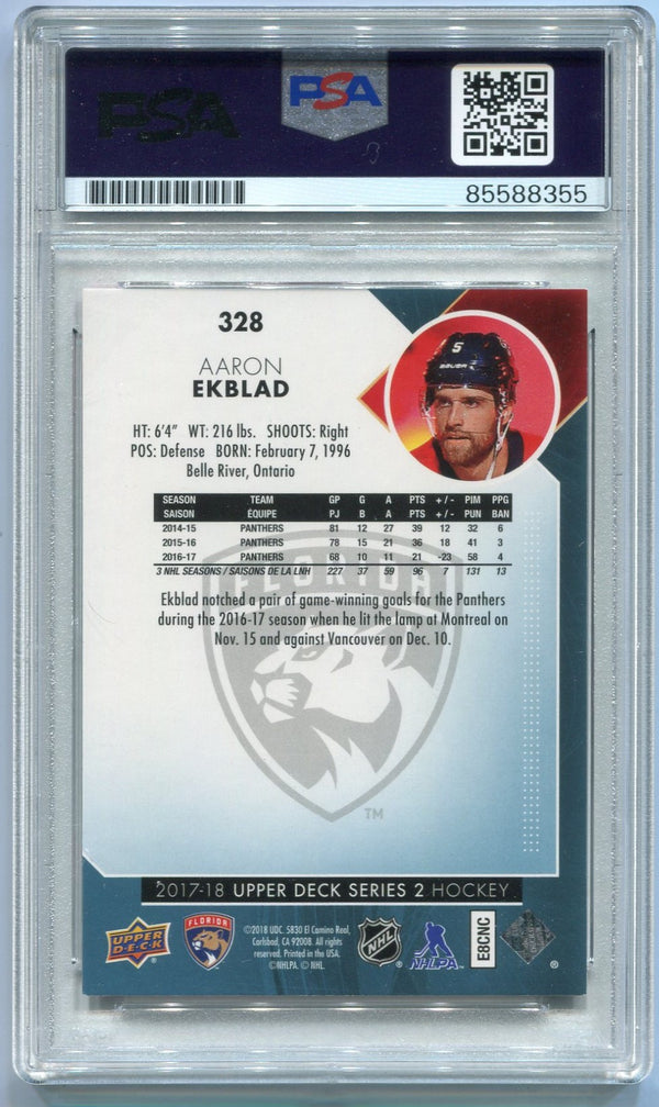 Aaron Ekblad Autographed 2017 - 2018 Upper Deck Card PSA/DNA Certified