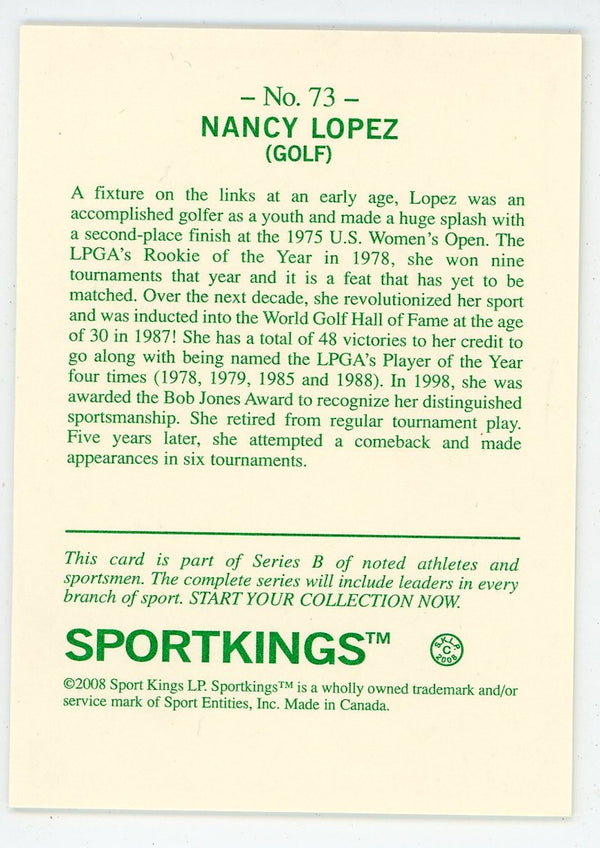 Nancy Lopez 2008 Sport Kings Gum #73