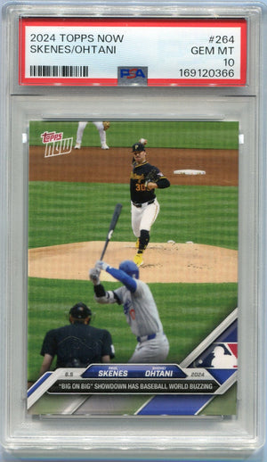 Paul Skenes & Shohei Ohtani 2024 Topps Now Card #264 PSA Graded 10