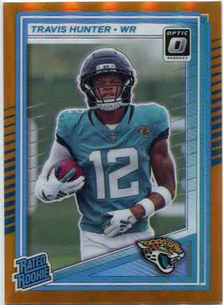 Travis Hunter 2025 Panini Donruss Optic Orange Prizm RC #201 23/299