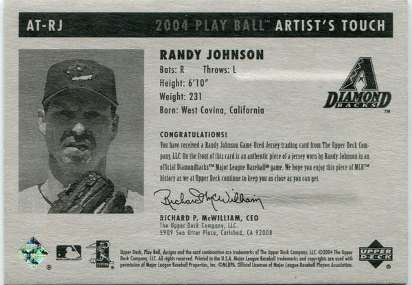 Randy Johnson 2004 Upper Deck Play Ball Artist's Touch Jersey Card #AT-RJ 138/250