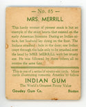 Mrs. Merrill Indian Gum Goudey Gum #65 Card