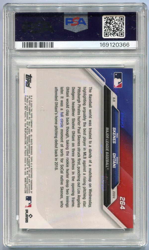 Paul Skenes & Shohei Ohtani 2024 Topps Now Card #264 PSA Graded 10