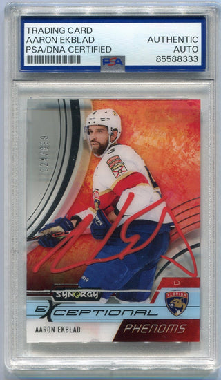 Aaron Ekblad Autographed 2021 - 2022 Upper Deck Synergy Card #EP-AE 24/899 PSA/DNA Certified