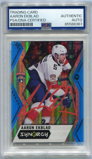Aaron Ekblad Autographed 2017 - 2018 Upper Deck Synergy Card #13 PSA/DNA Certified