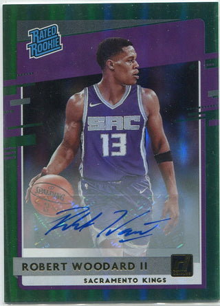 Robert Woodard II 2020 - 2021 Panini Donruss Rated Rookie AUTO Green Parallel RC #219