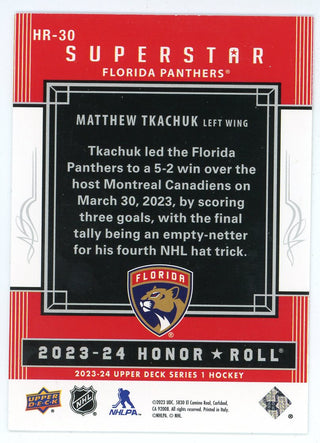 Matthew Tkachuk 2023-24 Upper Deck Honor Roll #HR-30