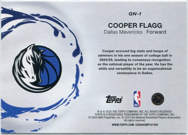 Cooper Flagg 2025 - 2026 Topps Generation Now RC #GN-1