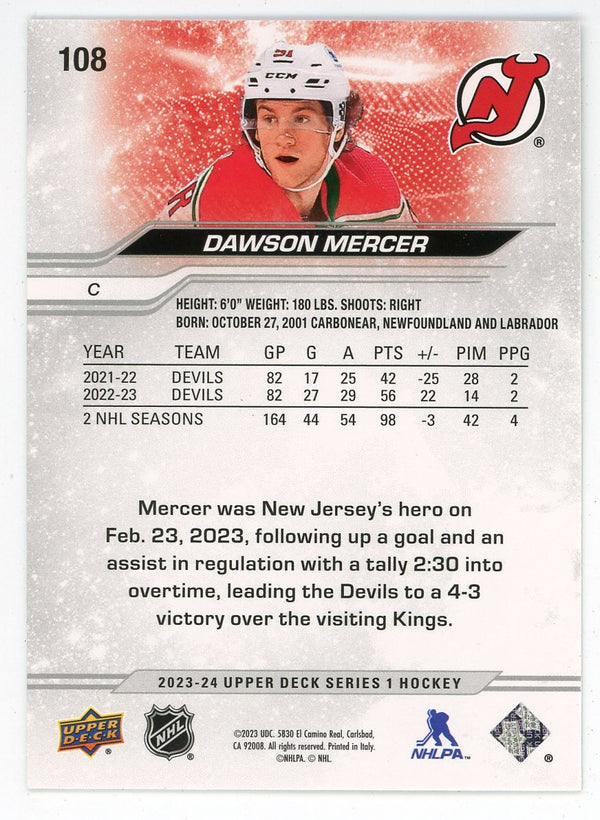 Dawson Mercer 2023-24 Upper Deck #108