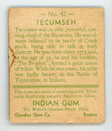 Techumseh Indian Gum Goudey Gum #42 Card