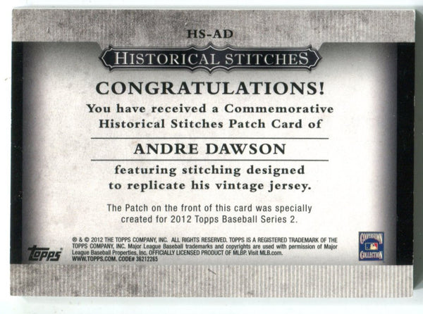 Andre Dawson Topps 2012 Historical Stitches #HSAD Card