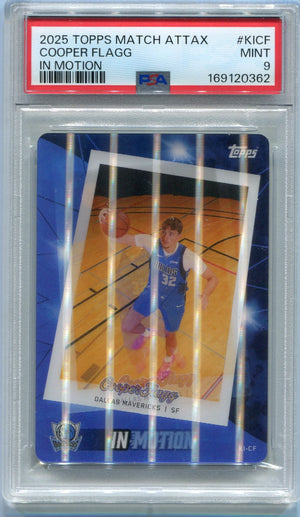 Cooper Flagg 2025 - 2026 Topps Match Attax In Motion RC #KICF PSA Graded 9