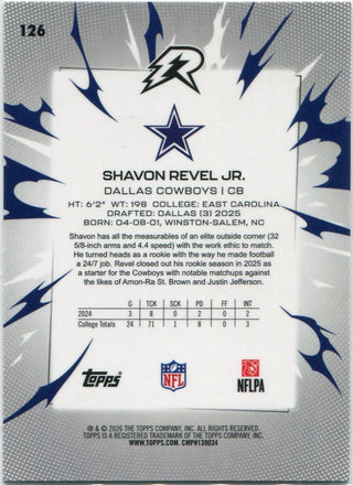 Shavon Revel Jr. 2026 Topps Resurgence Black & White Surge Parallel RC #126 78/399