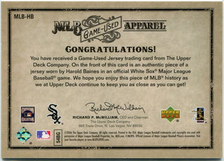 Harold Baines 2006 Upper Deck Artifacts MLB Game-Used Apparel Jersey Card #MLB-HB 16/325
