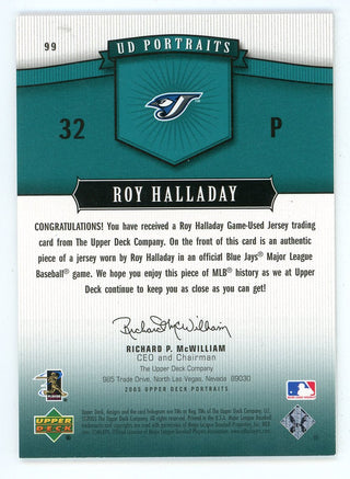 Roy Halladay 2005 Upper Deck UD Portraits Patch Relic #99