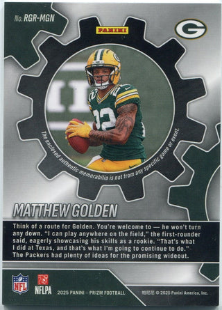 Matthew Golden 2025 Panini Prizm Rookie Gear Jersey RC #RGR-MGN