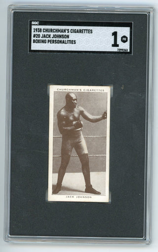 Jack Johnson 1938 Churchman's Cigarettes Boxing Personalities #20 SGC 1