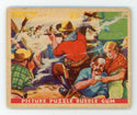 Defending a Wagon Train Attack Wild West Series Picture Puzzle Bubble Gum #2 Card