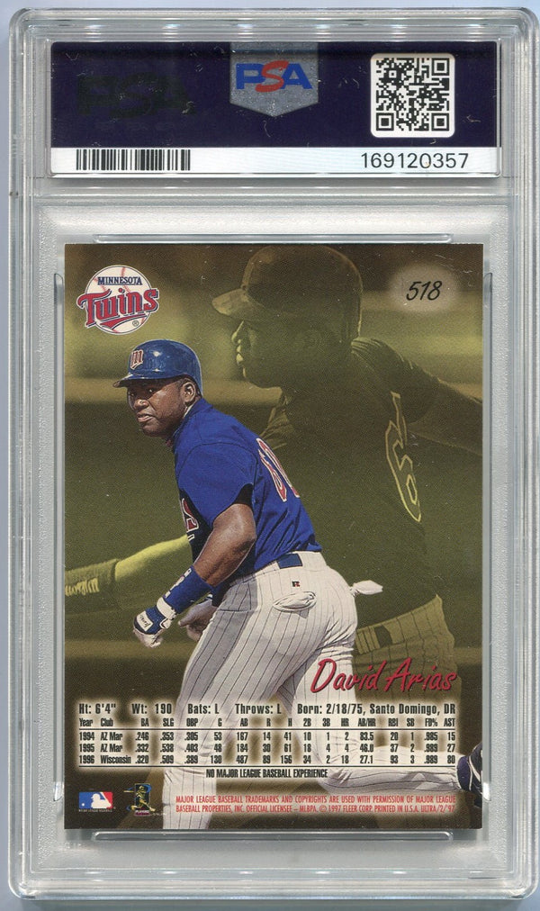 David Arias (Ortiz) 1997 Fleer Ultra RC #518 PSA Graded 8
