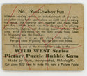 Cowboy Fun Wild West Series Picture Puzzle Bubble Gum #19 Card