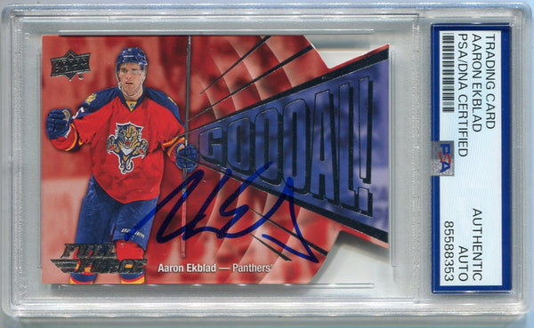 Aaron Ekblad Autographed 2015 - 2016 Upper Deck Full Force Goooal Card #G-AE PSA/DNA Certified