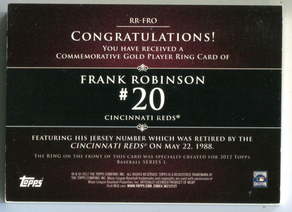 Frank Robinson 2012 Topps Retired Rings #RR-FRO Card