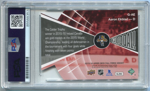 Aaron Ekblad Autographed 2015 - 2016 Upper Deck Full Force Goooal Card #G-AE PSA/DNA Certified