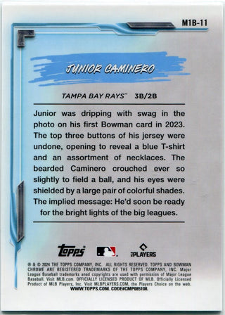 Junior Caminero 2024 Bowman Chrome My 1st Bowman Mini-Diamond Refractor RC #M1B-11 114/150