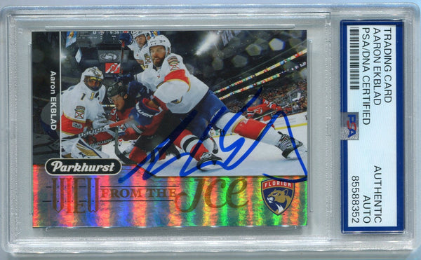 Aaron Ekblad Autographed 2018 - 2019 Upper Deck Parkhurst View From The Ice Card #VI-16 PSA/DNA Certified