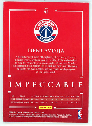 Deni Avdija 2020-21 Panini Impeccable Rookie card #92
