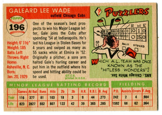 Gale Wade 1955 Topps #196 Card