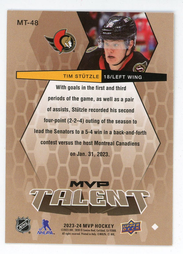 Tim Stutzle 2023-24 Upper Deck MVP Talent #MT-48