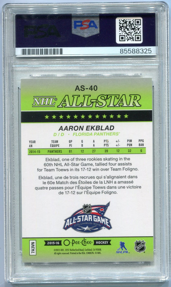 Aaron Ekblad Autographed 2015 - 2016 O-Pee-Chee All Star Card #AS-40 PSA/DNA Certified