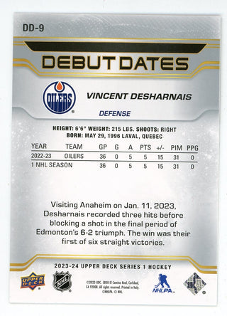 Vincent Desharnais 2023-24 Upper Deck Debut Dates #DD-9