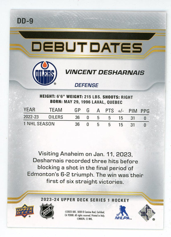 Vincent Desharnais 2023-24 Upper Deck Debut Dates #DD-9