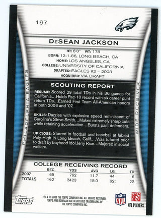 DeSean Jackson Bowman Rookie Card #197