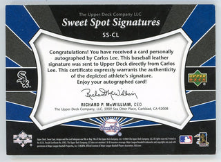 Carlos Lee 2004 Upper Deck Autographed Baseball Leather Sweet Spot Signature #SS-CL