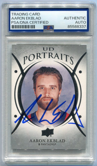 Aaron Ekblad Autographed 2018 - 2019 Upper Deck UD Portraits Card #P-5 PSA/DNA Certified