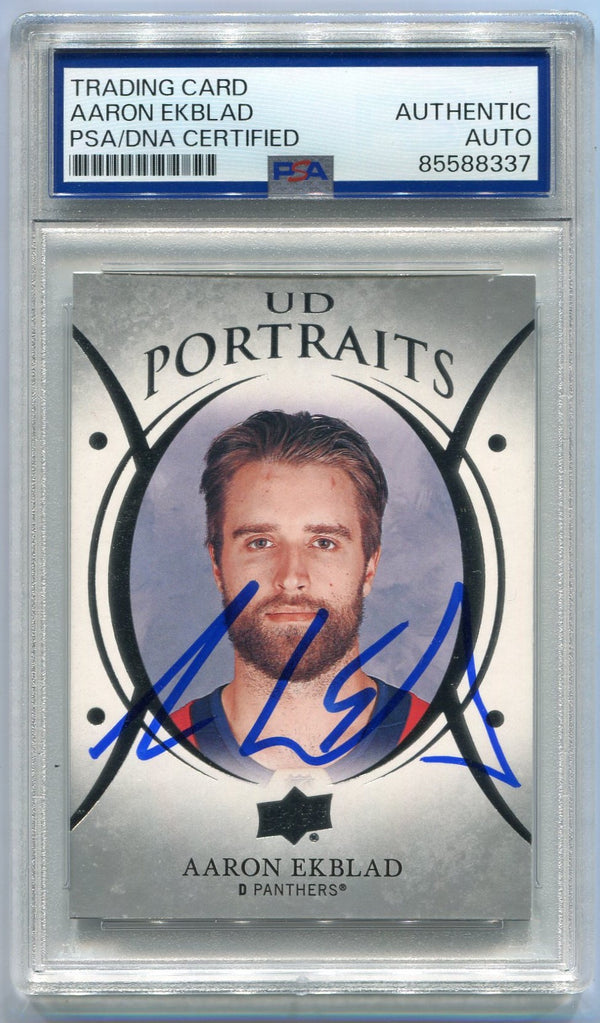 Aaron Ekblad Autographed 2018 - 2019 Upper Deck UD Portraits Card #P-5 PSA/DNA Certified