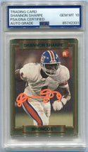 Shannon Sharpe 1990 Autographed RC #46 PSA/DNA Certified Graded 10