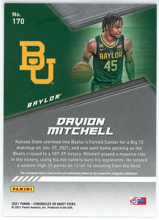 Davion Mitchell 2021 Panini Chronicles XR Draft Picks Rookie Card #170