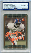 Shannon Sharpe 1990 Autographed W/Inscription RC #46 PSA/DNA Certified Graded 10