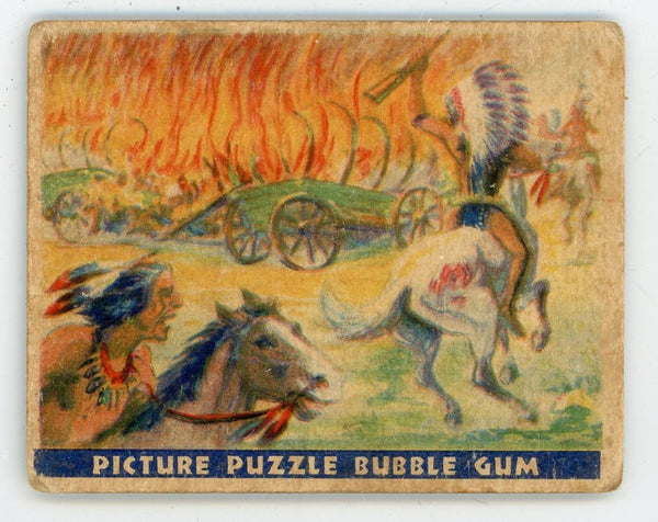 A Surprise Attack Wild West Series Picture Puzzle Bubble Gum #40 Card